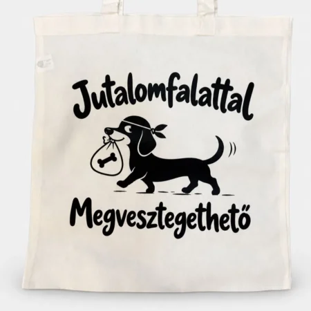 Jutalomfalattal megvesztegethető - Vicces tacskós vászontáska